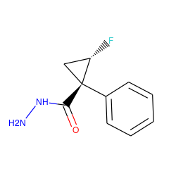 NNC(=O)[C@@]1(c2ccccc2)C[C@@H]1F ZINC000013559952