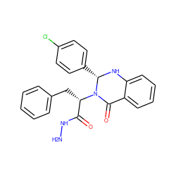 NNC(=O)[C@H](Cc1ccccc1)N1C(=O)c2ccccc2N[C@H]1c1ccc(Cl)cc1 ZINC000473135097