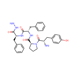 NNC(=O)[C@H](Cc1ccccc1)NC(=O)[C@H](Cc1ccccc1)NC(=O)[C@@H]1CCCN1C(=O)[C@@H](N)Cc1ccc(O)cc1 ZINC000028332726