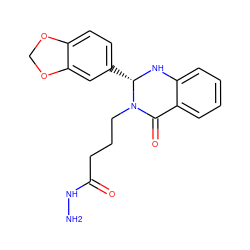 NNC(=O)CCCN1C(=O)c2ccccc2N[C@H]1c1ccc2c(c1)OCO2 ZINC000473135324