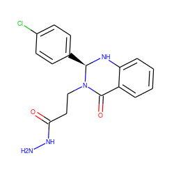 NNC(=O)CCN1C(=O)c2ccccc2N[C@@H]1c1ccc(Cl)cc1 ZINC000473136113