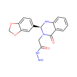 NNC(=O)CN1C(=O)c2ccccc2N[C@@H]1c1ccc2c(c1)OCO2 ZINC000473134183