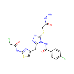 NNC(=O)CSc1nnc(Cc2csc(NC(=O)CCl)n2)n1NC(=O)c1ccc(Cl)cc1 ZINC000028815566