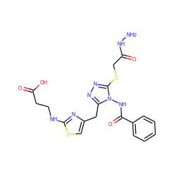 NNC(=O)CSc1nnc(Cc2csc(NCCC(=O)O)n2)n1NC(=O)c1ccccc1 ZINC000028712148