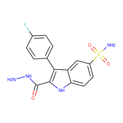 NNC(=O)c1[nH]c2ccc(S(N)(=O)=O)cc2c1-c1ccc(F)cc1 ZINC000040420446