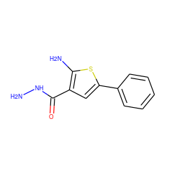 NNC(=O)c1cc(-c2ccccc2)sc1N ZINC000000160425