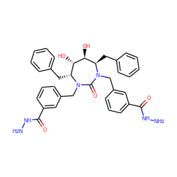 NNC(=O)c1cccc(CN2C(=O)N(Cc3cccc(C(=O)NN)c3)[C@H](Cc3ccccc3)[C@H](O)[C@@H](O)[C@H]2Cc2ccccc2)c1 ZINC000026576741