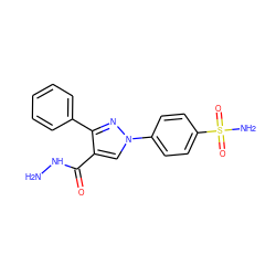 NNC(=O)c1cn(-c2ccc(S(N)(=O)=O)cc2)nc1-c1ccccc1 ZINC000103248260