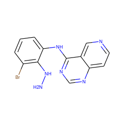 NNc1c(Br)cccc1Nc1ncnc2ccncc12 ZINC000029133254