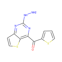 NNc1nc(C(=O)c2cccs2)c2sccc2n1 ZINC000029049936