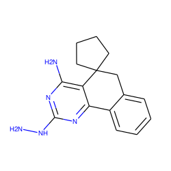 NNc1nc(N)c2c(n1)-c1ccccc1CC21CCCC1 ZINC000000078979