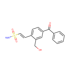 NS(=O)(=O)/C=C/c1ccc(C(=O)c2ccccc2)cc1CO ZINC000013438141