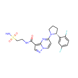 NS(=O)(=O)CCNC(=O)c1cnn2ccc(N3CCC[C@@H]3c3cc(F)ccc3F)nc12 ZINC000169704152