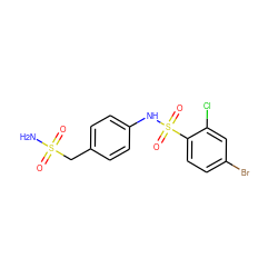 NS(=O)(=O)Cc1ccc(NS(=O)(=O)c2ccc(Br)cc2Cl)cc1 ZINC000012526196