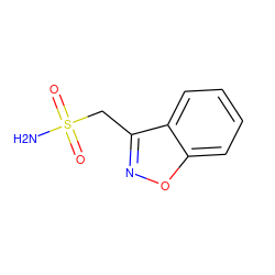 NS(=O)(=O)Cc1noc2ccccc12 ZINC000000004321