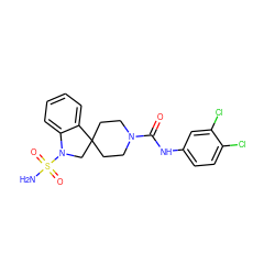 NS(=O)(=O)N1CC2(CCN(C(=O)Nc3ccc(Cl)c(Cl)c3)CC2)c2ccccc21 ZINC000040429191