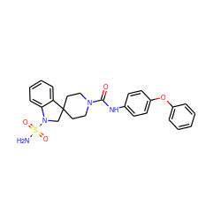 NS(=O)(=O)N1CC2(CCN(C(=O)Nc3ccc(Oc4ccccc4)cc3)CC2)c2ccccc21 ZINC000040955880