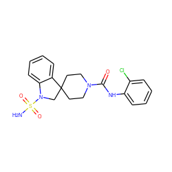 NS(=O)(=O)N1CC2(CCN(C(=O)Nc3ccccc3Cl)CC2)c2ccccc21 ZINC000040430129