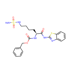 NS(=O)(=O)NCCCC[C@H](NC(=O)OCc1ccccc1)C(=O)Nc1nc2ccccc2s1 ZINC000040405795