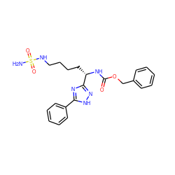 NS(=O)(=O)NCCCC[C@H](NC(=O)OCc1ccccc1)c1n[nH]c(-c2ccccc2)n1 ZINC000040956514