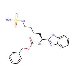 NS(=O)(=O)NCCCC[C@H](NC(=O)OCc1ccccc1)c1nc2ccccc2[nH]1 ZINC000040954171