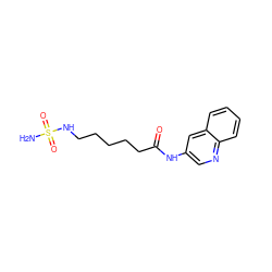 NS(=O)(=O)NCCCCCC(=O)Nc1cnc2ccccc2c1 ZINC000040404130