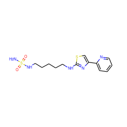 NS(=O)(=O)NCCCCCNc1nc(-c2ccccn2)cs1 ZINC000073139636