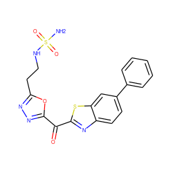 NS(=O)(=O)NCCc1nnc(C(=O)c2nc3ccc(-c4ccccc4)cc3s2)o1 ZINC000210828510