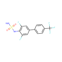 NS(=O)(=O)Nc1c(F)cc(-c2ccc(C(F)(F)F)cc2)cc1F ZINC000028711993