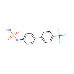 NS(=O)(=O)Nc1ccc(-c2ccc(C(F)(F)F)cc2)cc1 ZINC000028711911