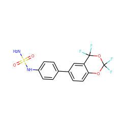 NS(=O)(=O)Nc1ccc(-c2ccc3c(c2)C(F)(F)OC(F)(F)O3)cc1 ZINC000028712025