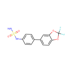 NS(=O)(=O)Nc1ccc(-c2ccc3c(c2)OC(F)(F)O3)cc1 ZINC000028712021