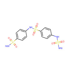 NS(=O)(=O)Nc1ccc(S(=O)(=O)Nc2ccc(S(N)(=O)=O)cc2)cc1 ZINC000095554659