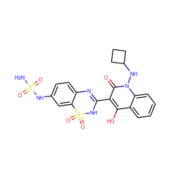 NS(=O)(=O)Nc1ccc2c(c1)S(=O)(=O)NC(c1c(O)c3ccccc3n(NC3CCC3)c1=O)=N2 ZINC000101085913