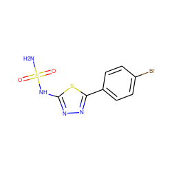 NS(=O)(=O)Nc1nnc(-c2ccc(Br)cc2)s1 ZINC000040936427