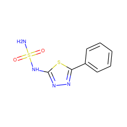 NS(=O)(=O)Nc1nnc(-c2ccccc2)s1 ZINC000040918571