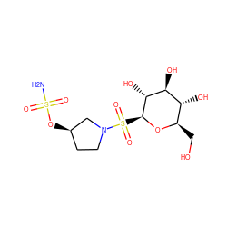 NS(=O)(=O)O[C@@H]1CCN(S(=O)(=O)[C@@H]2O[C@H](CO)[C@@H](O)[C@H](O)[C@H]2O)C1 ZINC000299837987