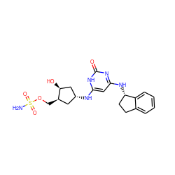 NS(=O)(=O)OC[C@@H]1C[C@@H](Nc2cc(N[C@H]3CCc4ccccc43)nc(=O)[nH]2)C[C@@H]1O ZINC000114583027