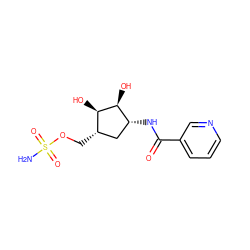 NS(=O)(=O)OC[C@H]1C[C@@H](NC(=O)c2cccnc2)[C@H](O)[C@@H]1O ZINC000114583045