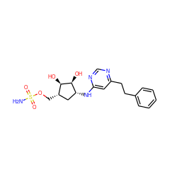 NS(=O)(=O)OC[C@H]1C[C@@H](Nc2cc(CCc3ccccc3)ncn2)[C@H](O)[C@@H]1O ZINC000114583700