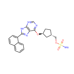 NS(=O)(=O)OC[C@H]1CC[C@H](Oc2ncnc3[nH]c(-c4cccc5ccccc45)nc23)C1 ZINC000114582217