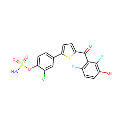 NS(=O)(=O)Oc1ccc(-c2ccc(C(=O)c3c(F)ccc(O)c3F)s2)cc1Cl ZINC001772622165