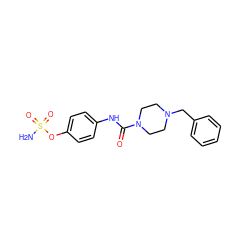 NS(=O)(=O)Oc1ccc(NC(=O)N2CCN(Cc3ccccc3)CC2)cc1 ZINC000474603531