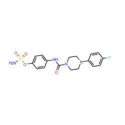 NS(=O)(=O)Oc1ccc(NC(=O)N2CCN(c3ccc(F)cc3)CC2)cc1 ZINC000474607651