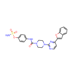 NS(=O)(=O)Oc1ccc(NC(=O)N2CCN(c3nccc(-c4cc5ccccc5o4)n3)CC2)cc1 ZINC000474606030