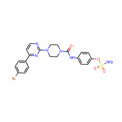 NS(=O)(=O)Oc1ccc(NC(=O)N2CCN(c3nccc(-c4ccc(Br)cc4)n3)CC2)cc1 ZINC000474609701