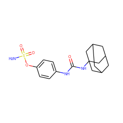 NS(=O)(=O)Oc1ccc(NC(=O)NC23CC4CC(CC(C4)C2)C3)cc1 ZINC000084655151