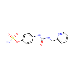 NS(=O)(=O)Oc1ccc(NC(=O)NCc2ccccn2)cc1 ZINC000084669217