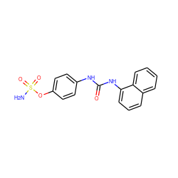 NS(=O)(=O)Oc1ccc(NC(=O)Nc2cccc3ccccc23)cc1 ZINC000084670330