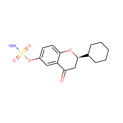 NS(=O)(=O)Oc1ccc2c(c1)C(=O)C[C@H](C1CCCCC1)O2 ZINC000013491344